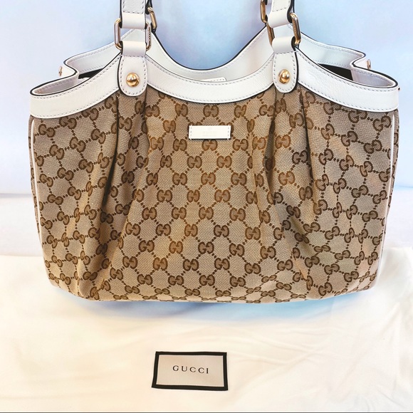 Gucci Handbag Supreme Gg Canvas Ebony White Tote - Picture 14 of 15
